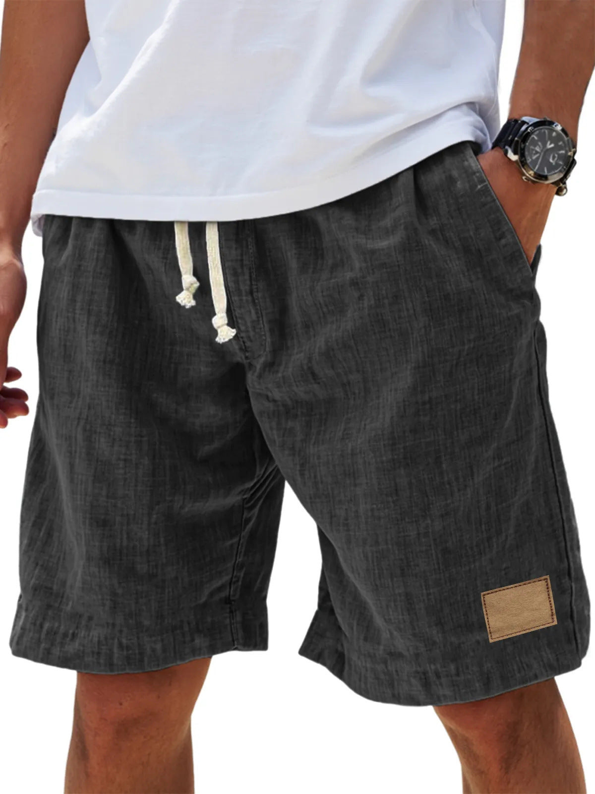 Men's Linen Shorts | Relaxed Fit Drawstring Denim
