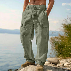 Men's Cargo Pants | Relaxed Fit Drawstring Waist Multiple Pockets