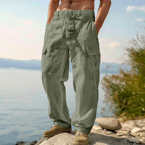 Men's Cargo Pants | Relaxed Fit Drawstring Waist Multiple Pockets