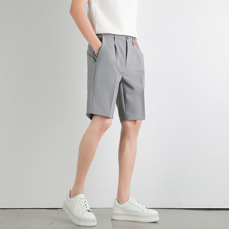 Men's Work Shorts | Pleated Straight-Leg Tailored Closure