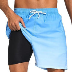 Men's Board Shorts | Geometric Print Drawstring Swim
