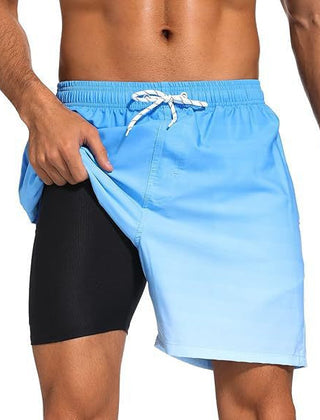 Men's Board Shorts | Geometric Print Drawstring Swim