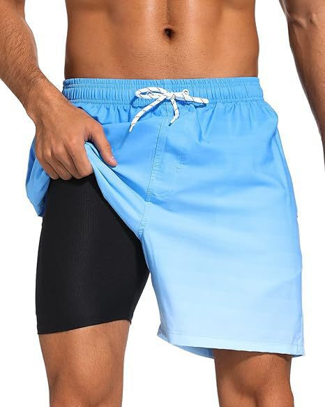 Men's Board Shorts | Geometric Print Drawstring Swim
