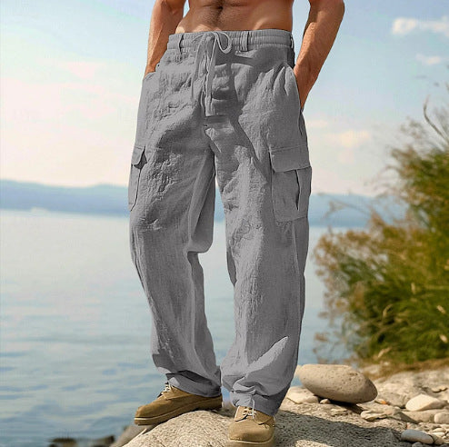 Men's Cargo Pants | Relaxed Fit Drawstring Waist Multiple Pockets