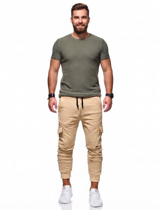 Men's Cargo Pants | Cargo Pockets Drawstring Jogger Cuffed