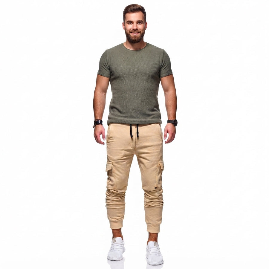 Men's Cargo Pants | Cargo Pockets Drawstring Jogger Cuffed