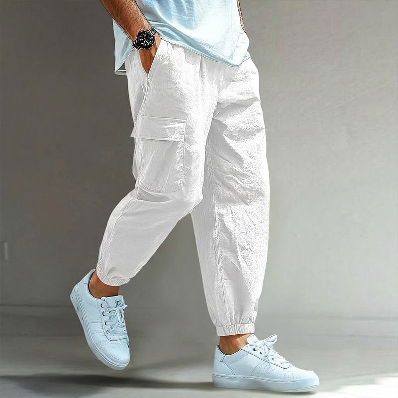 Men's Cargo Pants | Relaxed Fit Elastic Waist Cargo Pockets