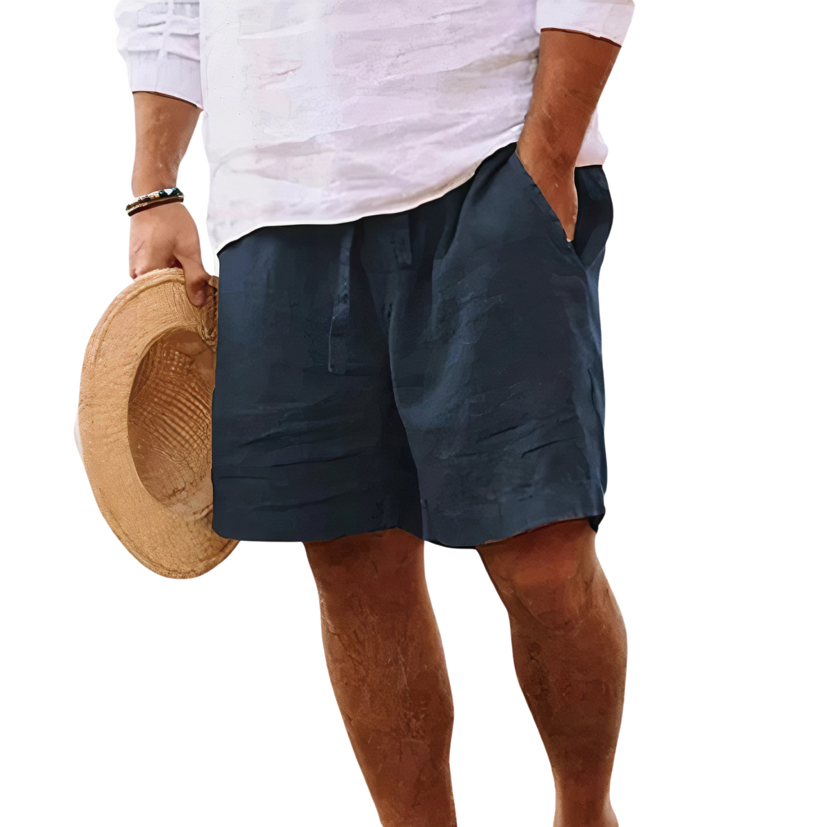 Men's Beach Shorts | Drawstring Waist Linen Relaxed Fit