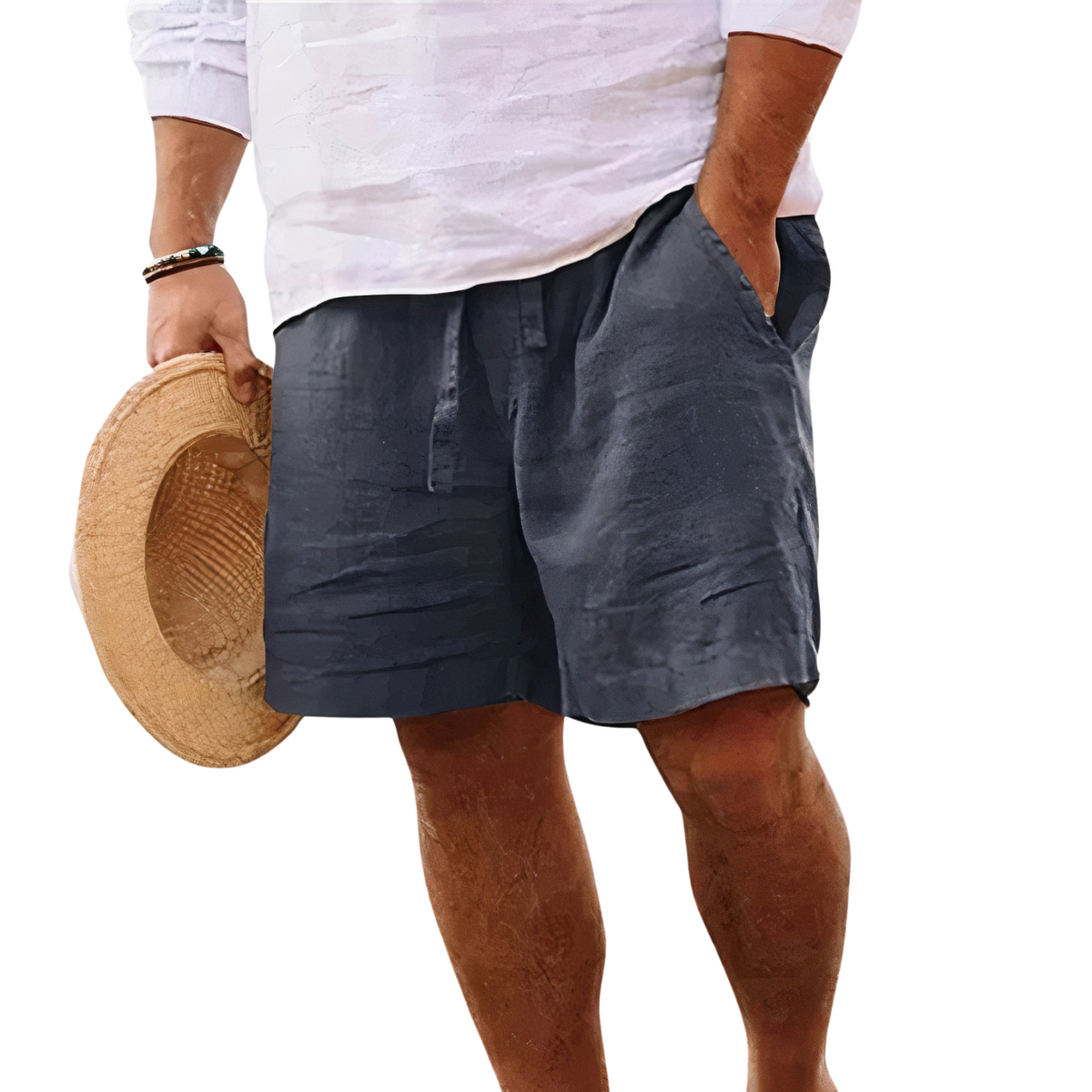 Men's Beach Shorts | Drawstring Waist Linen Relaxed Fit