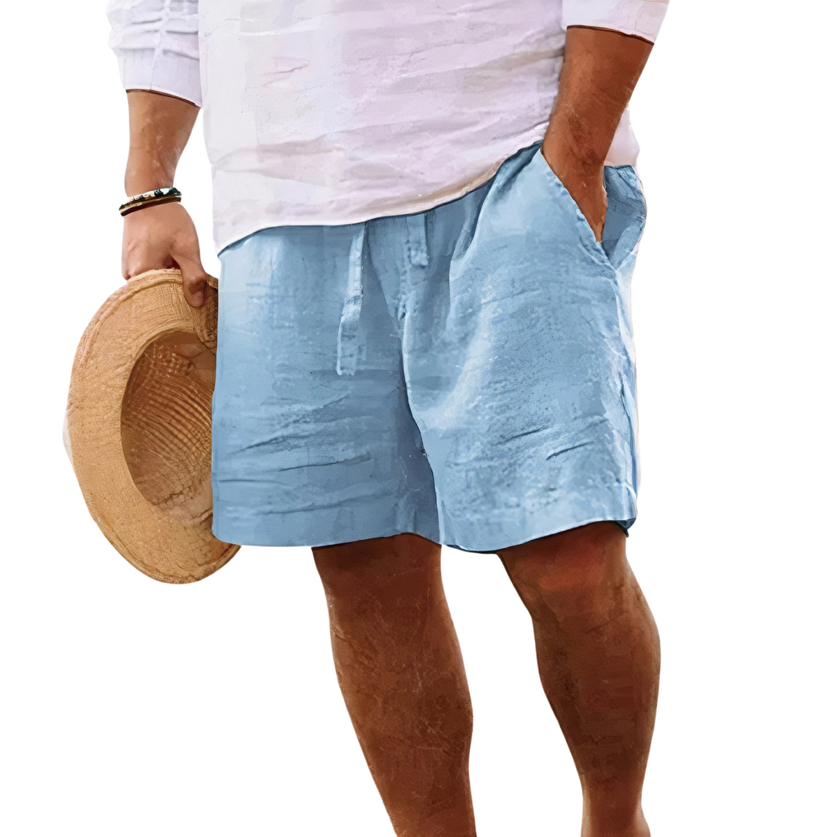 Men's Beach Shorts | Drawstring Waist Linen Relaxed Fit