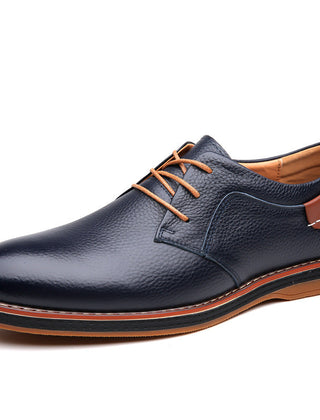 Men's Casual Shoe | Leather Lace-Up Oxford Rounded Toe