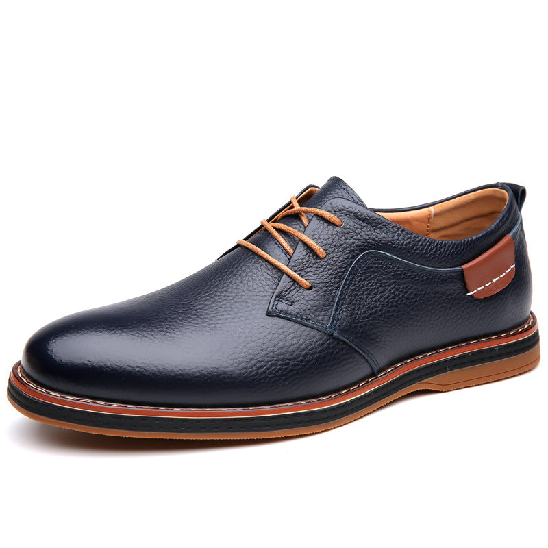 Men's Casual Shoe | Leather Lace-Up Oxford Rounded Toe