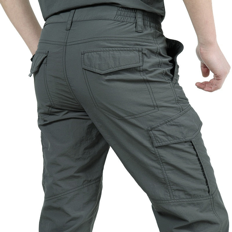 Men's High Waisted Pants | Relaxed Fit Cargo Pockets Cotton