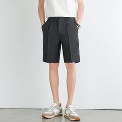 Men's Work Shorts | Pleated Straight-Leg Tailored Closure