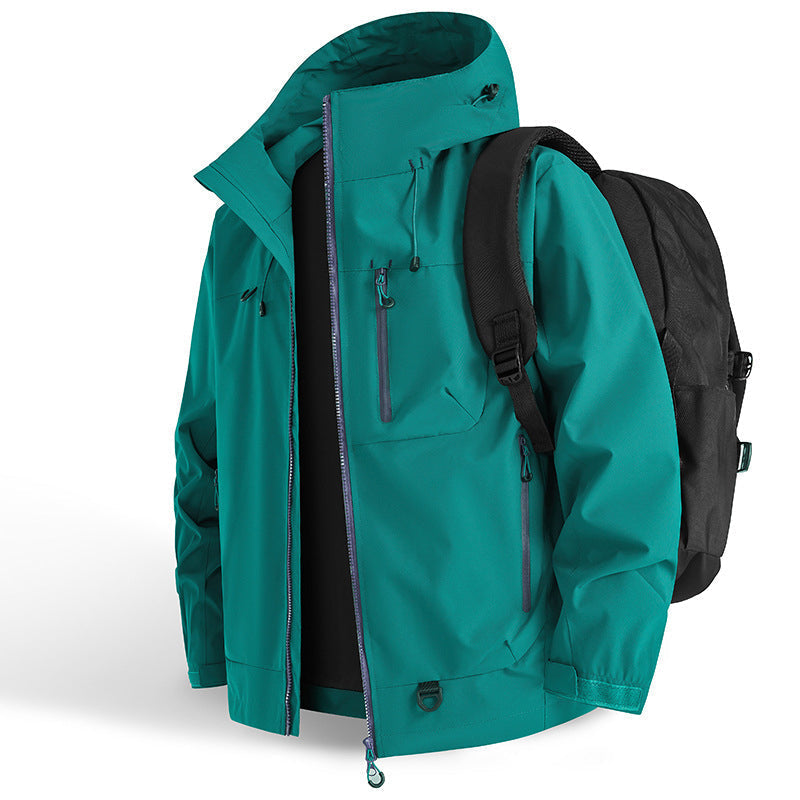 Men's Waterproof Jacket | Hooded Windbreaker Nylon Zip Pockets