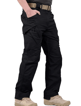 Men's Black Short Cargo Pants | Relaxed Fit Multi-Pocket Durable