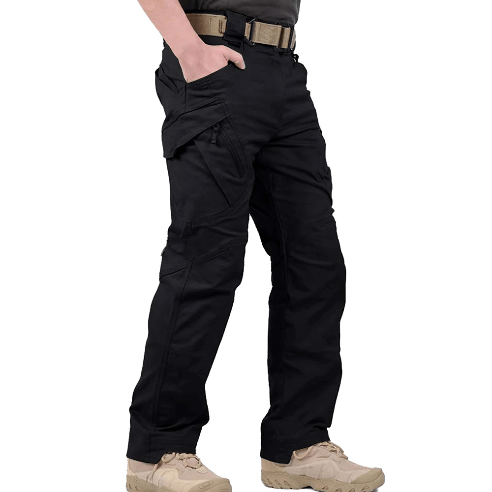Men's Black Short Cargo Pants | Relaxed Fit Multi-Pocket Durable