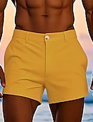 Men's Tailored Shorts | Zip Closure Mid-Thigh Lightweight