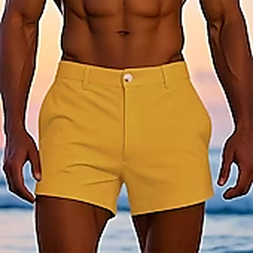Men's Tailored Shorts | Zip Closure Mid-Thigh Lightweight
