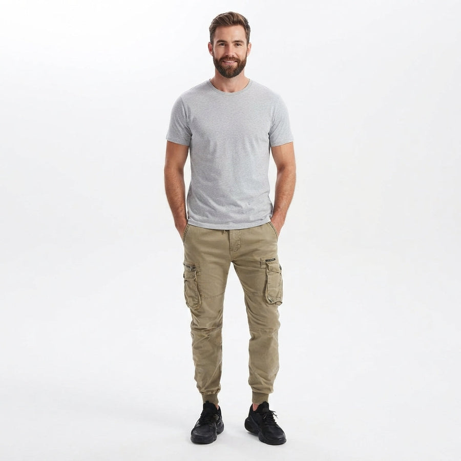 Men's Cargo Pants | Elastic Waist Tapered Leg Cargo Pockets