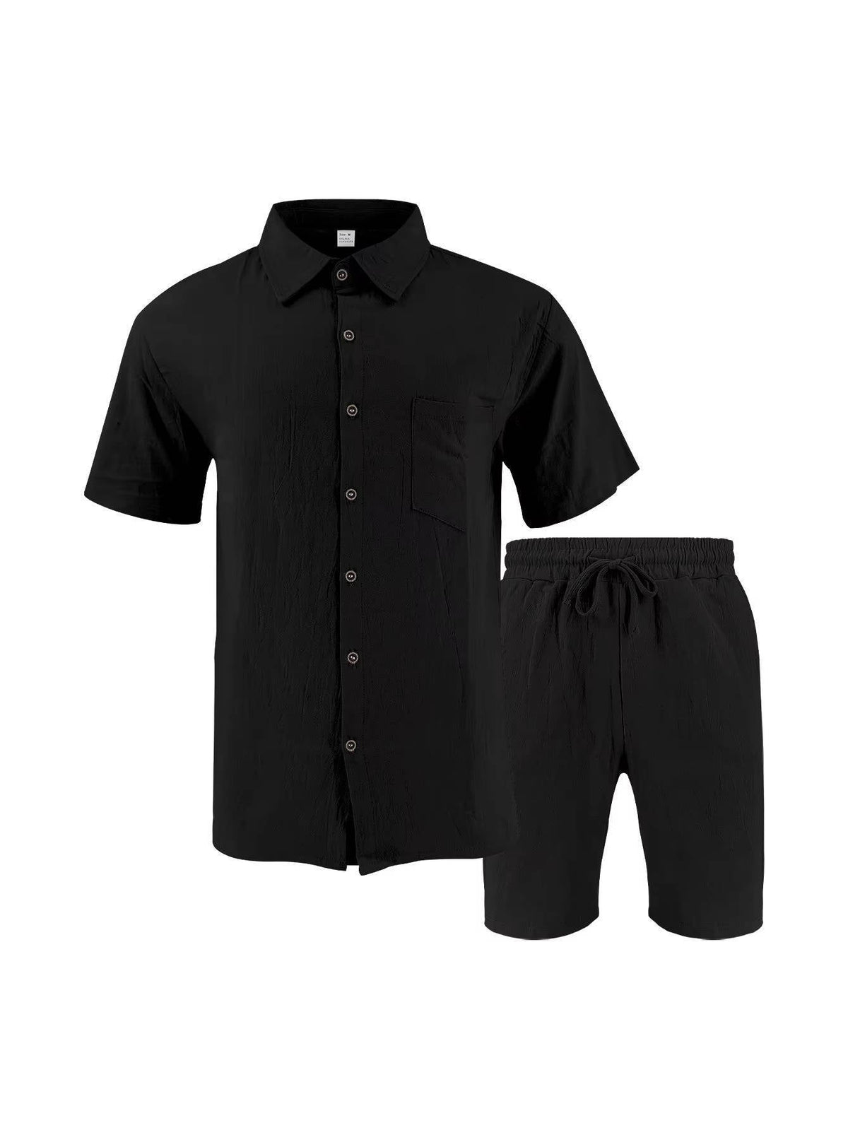 Men's Beach Shorts | Short Sleeve Button-Up Collared Linen
