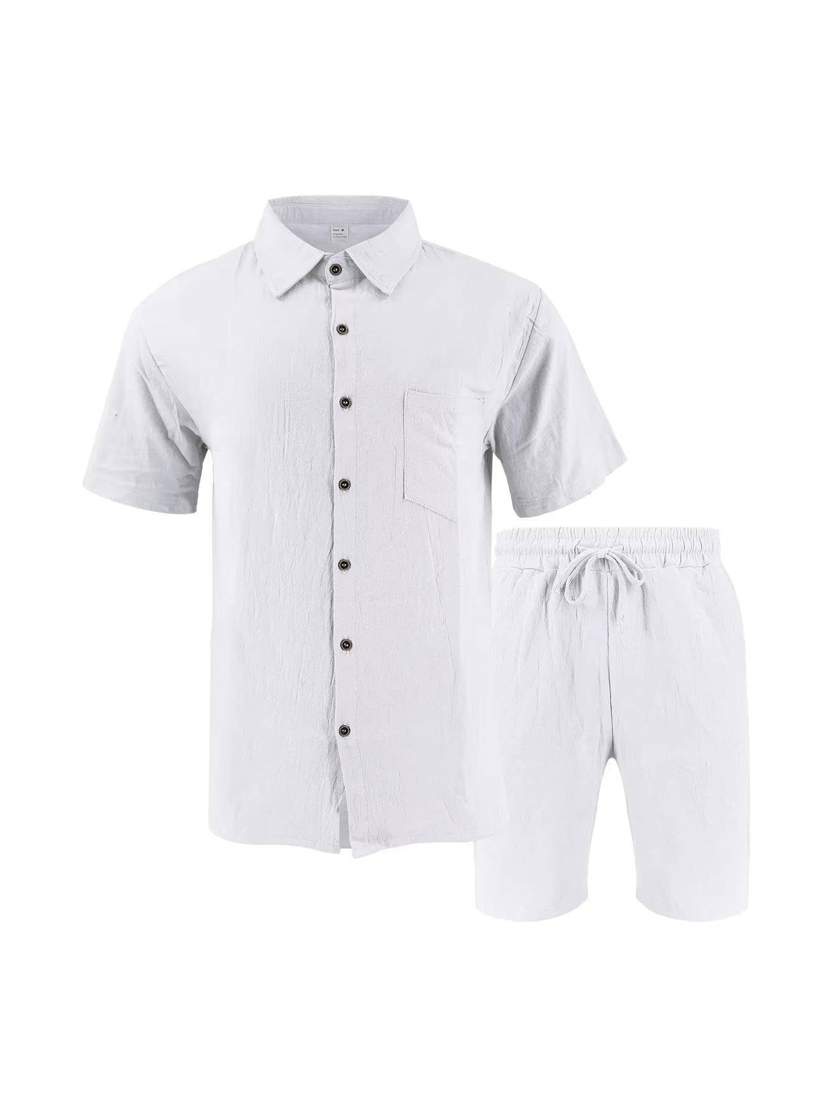 Men's Beach Shorts | Short Sleeve Button-Up Collared Linen