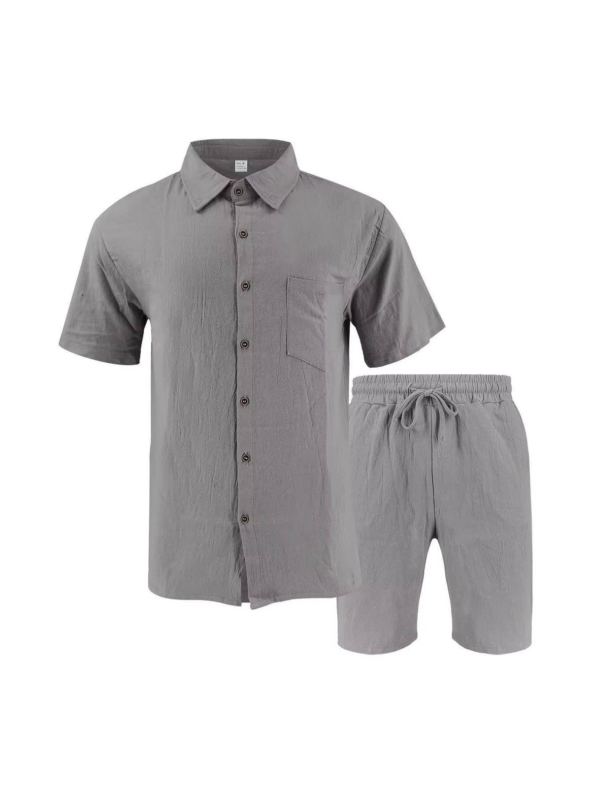 Men's Beach Shorts | Short Sleeve Button-Up Collared Linen