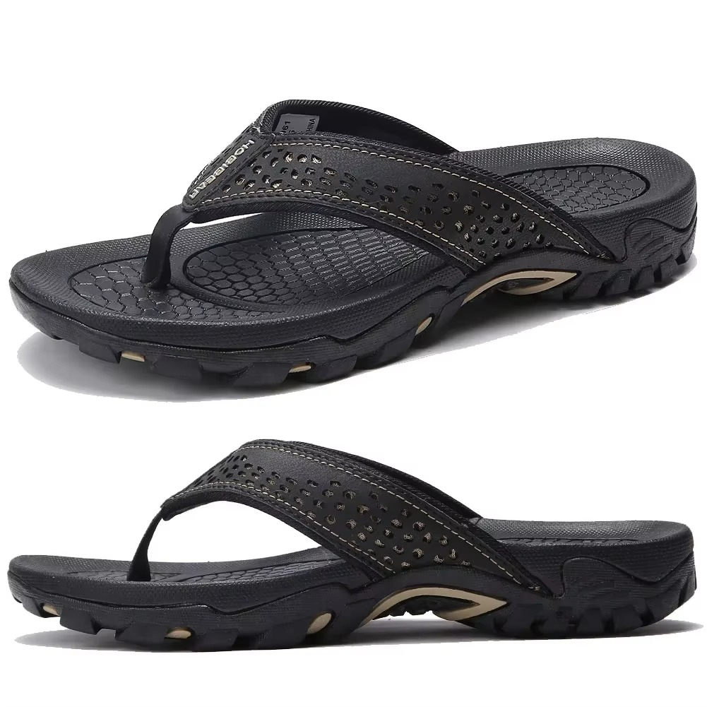 Men's Thong | Leather Arch Support Cushioned Sole