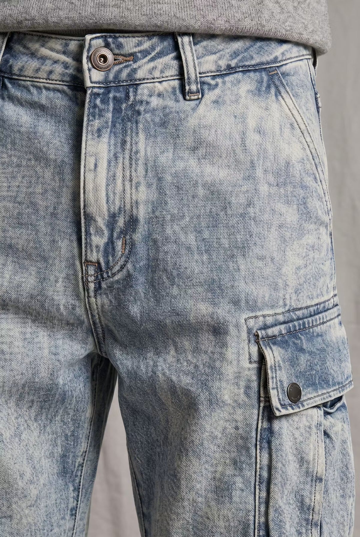Men's Denim Shorts | Cargo Pockets Straight Fit Denim