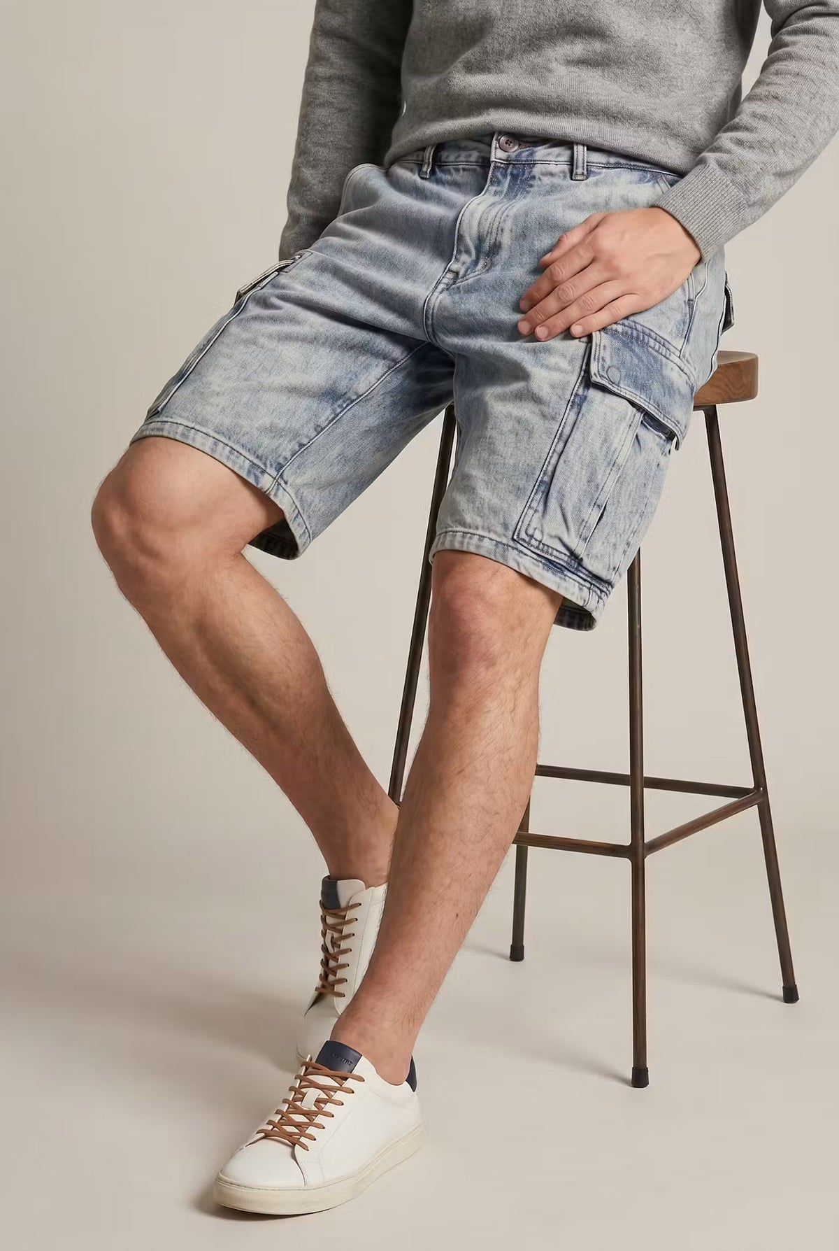 Men's Denim Shorts | Cargo Pockets Straight Fit Denim