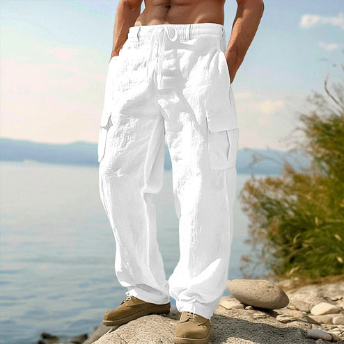 Men's Cargo Pants | Relaxed Fit Drawstring Waist Multiple Pockets