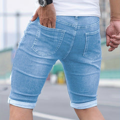 Men's Denim Shorts | Skinny Fit Distressed Rolled Hem