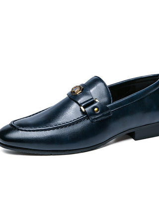 European And American Men's Metal-buckle Slip-on Shoes