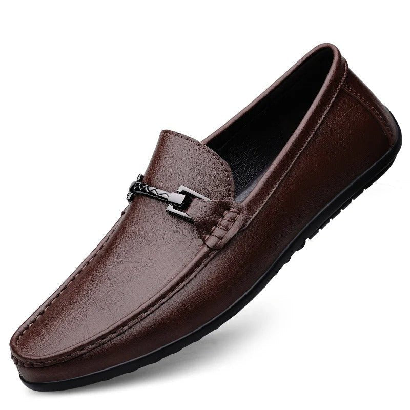 Men's Shoes Loafer | Slip-On Leather Round Toe Rubber Sole
