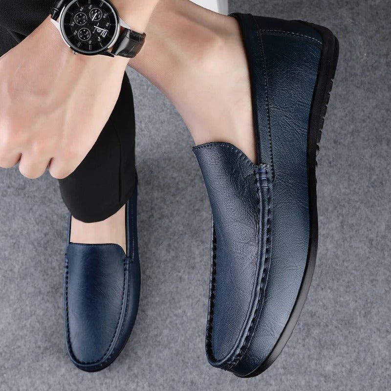 Men's Shoes Loafer | Slip-On Leather Round Toe Rubber Sole