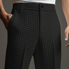 Men's Dress Pants | Waffle Knit Pleated Tapered