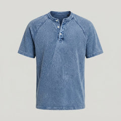 Men's Henley | Short Sleeve Denim Button Closure