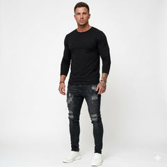 Men's Jeans | Distressed Skinny Fit Stretch Denim