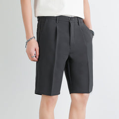 Men's Work Shorts | Pleated Straight-Leg Tailored Closure
