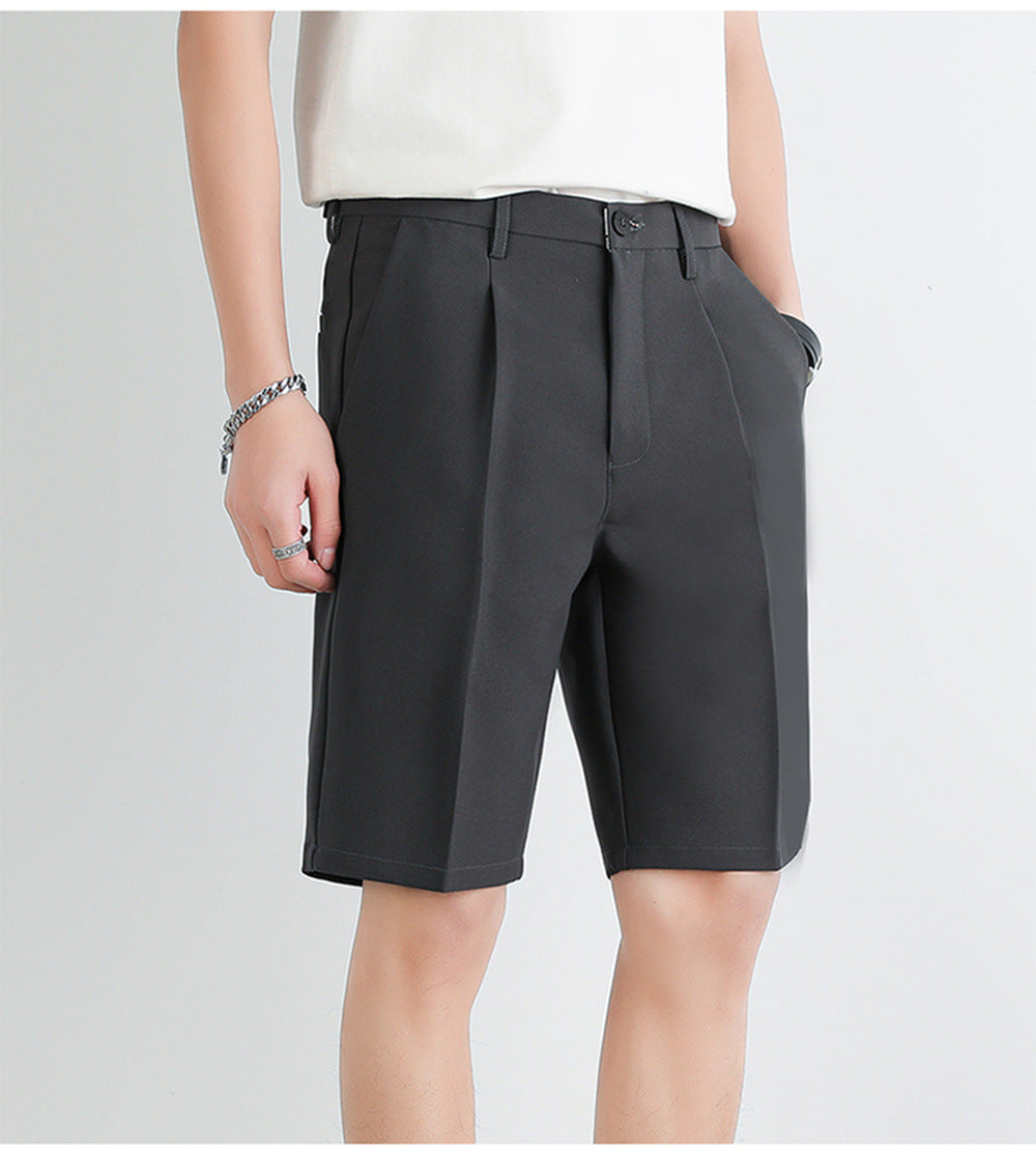 Men's Work Shorts | Pleated Straight-Leg Tailored Closure