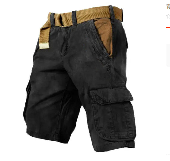 Men's Cargo Shorts | Utility Multiple Pockets Button Closure