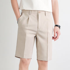 Men's Work Shorts | Pleated Straight-Leg Tailored Closure