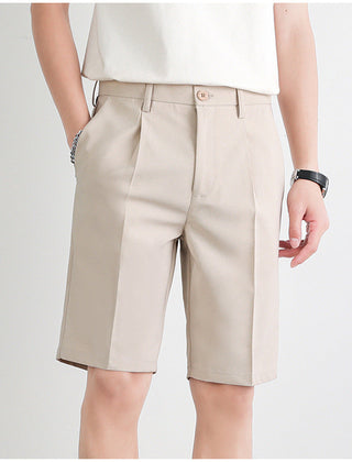 Men's Work Shorts | Pleated Straight-Leg Tailored Closure