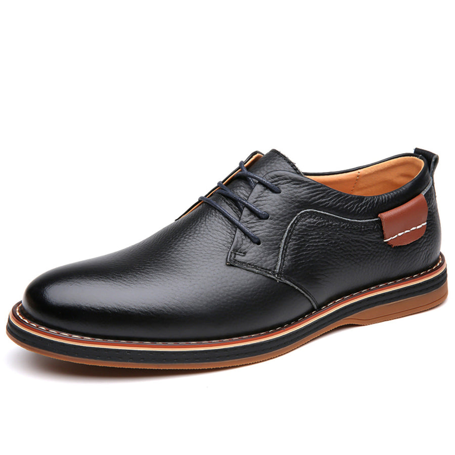 Men's Casual Shoe | Leather Lace-Up Oxford Rounded Toe