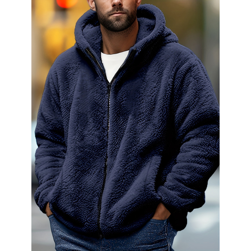 Men's Sweatshirt | Fleece Zip-Up Hooded Long Sleeve