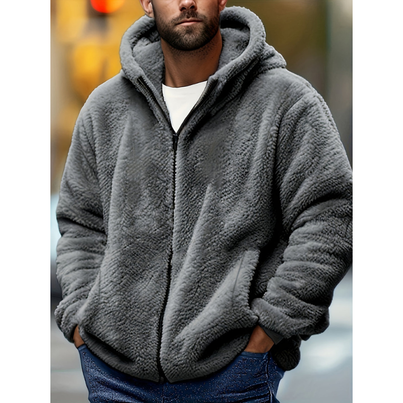 Men's Sweatshirt | Fleece Zip-Up Hooded Long Sleeve