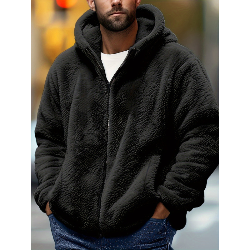 Men's Sweatshirt | Fleece Zip-Up Hooded Long Sleeve
