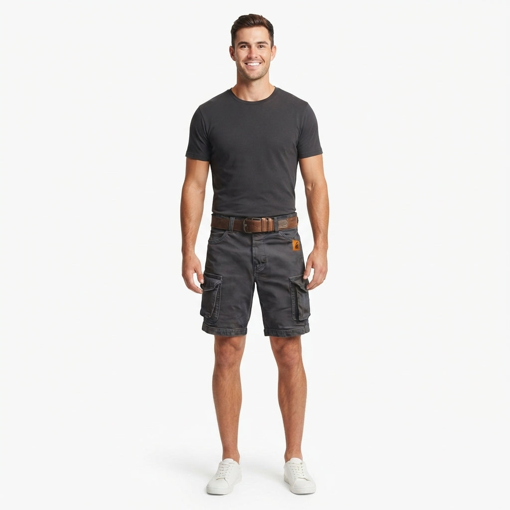 Men's Cargo Shorts | Denim Cargo Pockets Belt