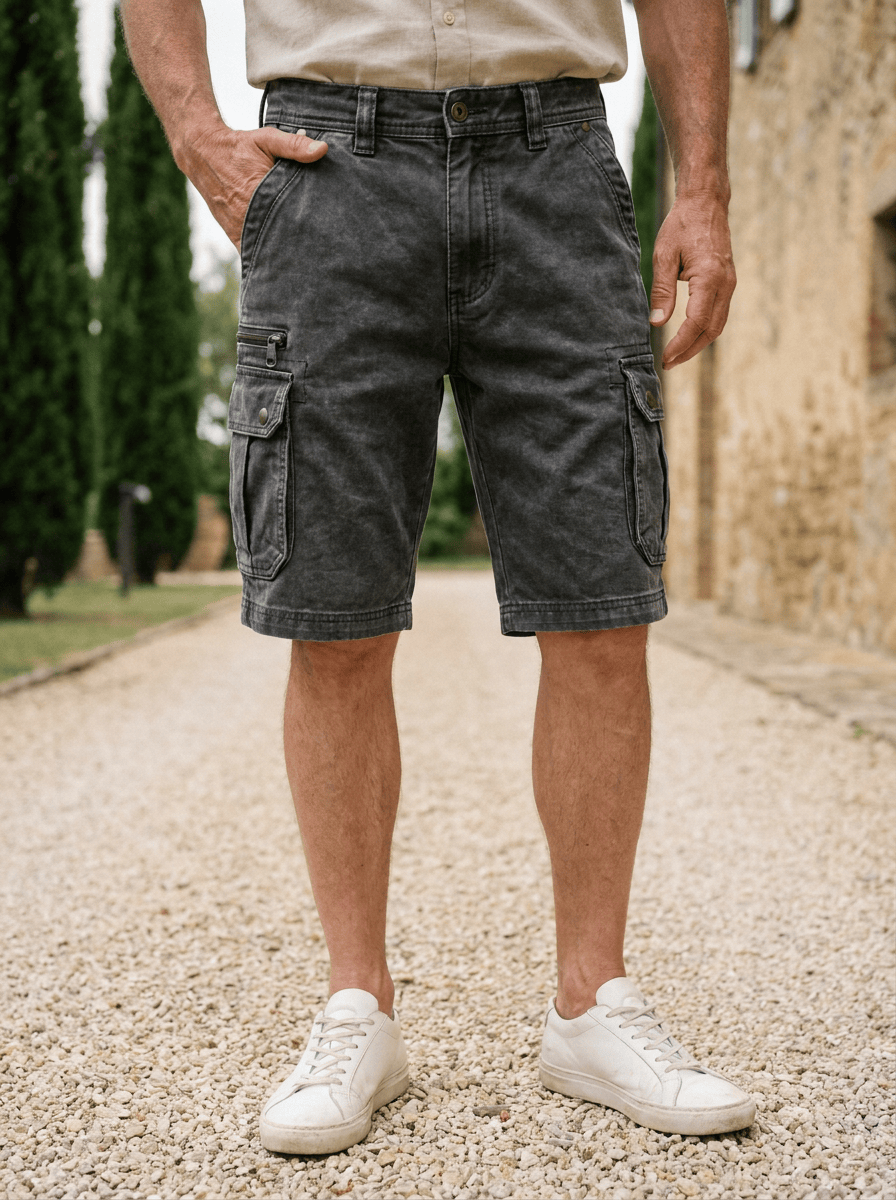 Men's Denim Shorts | Cargo Pockets Straight Relaxed Denim
