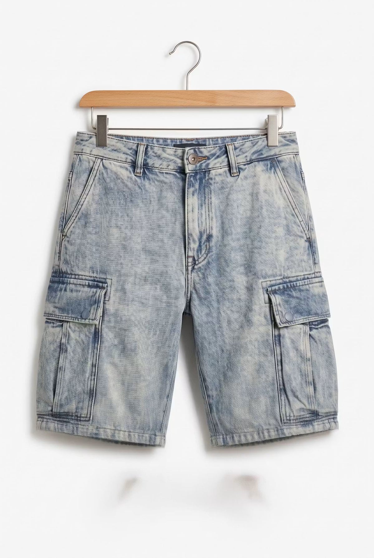 Men's Denim Shorts | Cargo Pockets Straight Fit Denim